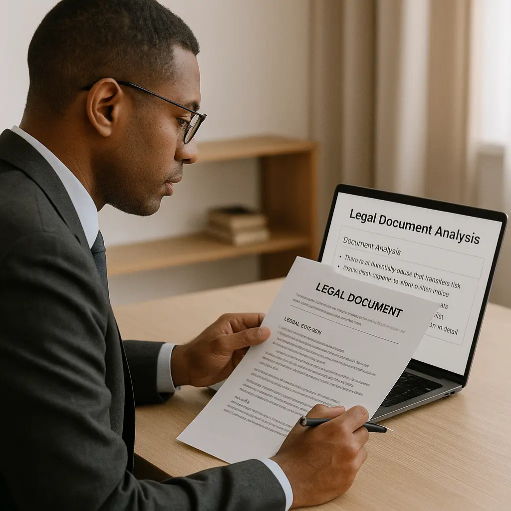 A lawyer using an LLM tool to analyze legal documents